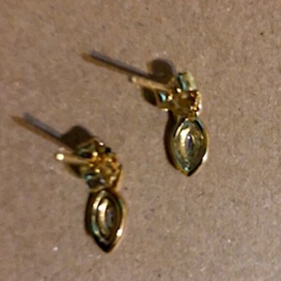 14k pl tanzanite earrings over sterling silver unbranded, small, pierced - Picture 4 of 4